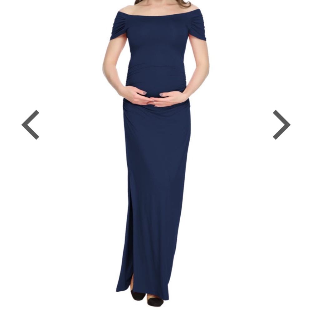 BlackCherry Short Sleeve Maternity Maxi Dress